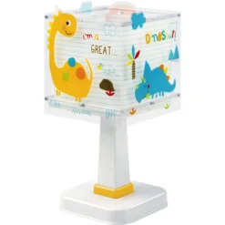 Lámpara de mesa infantil Dinos, G4, ancho 14 cm