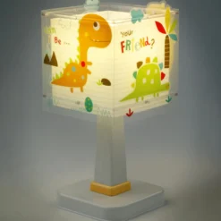 Lámpara de mesa infantil Dinos, G4, ancho 14 cm