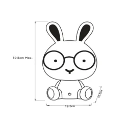 Lámpara de mesa infantil Dodo bunny, rosa/blanco, atenuable, ABS