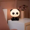 Lámpara de mesa infantil Dodo Panda, blanco/negro, atenuable, ABS