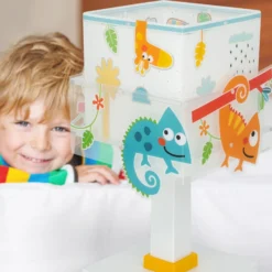 Lámpara de mesa infantil Happy Jungle, G4, ancho 14 cm
