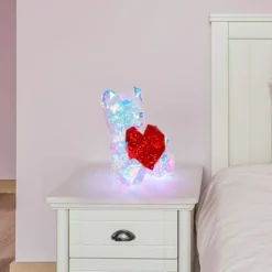 Lámpara de mesa infantil LED Brondar Oso, roja, altura 32 cm