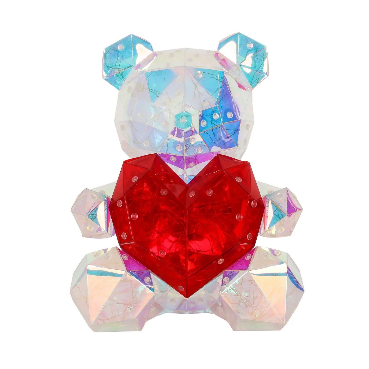 Lámpara de mesa infantil LED Brondar Oso, roja, altura 32 cm