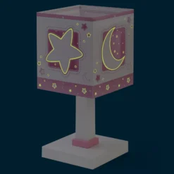 Lámpara de mesa infantil Moonlight Pink, G4, ancho 14 cm