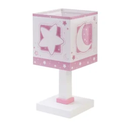 Lámpara de mesa infantil Moonlight Pink, G4, ancho 14 cm