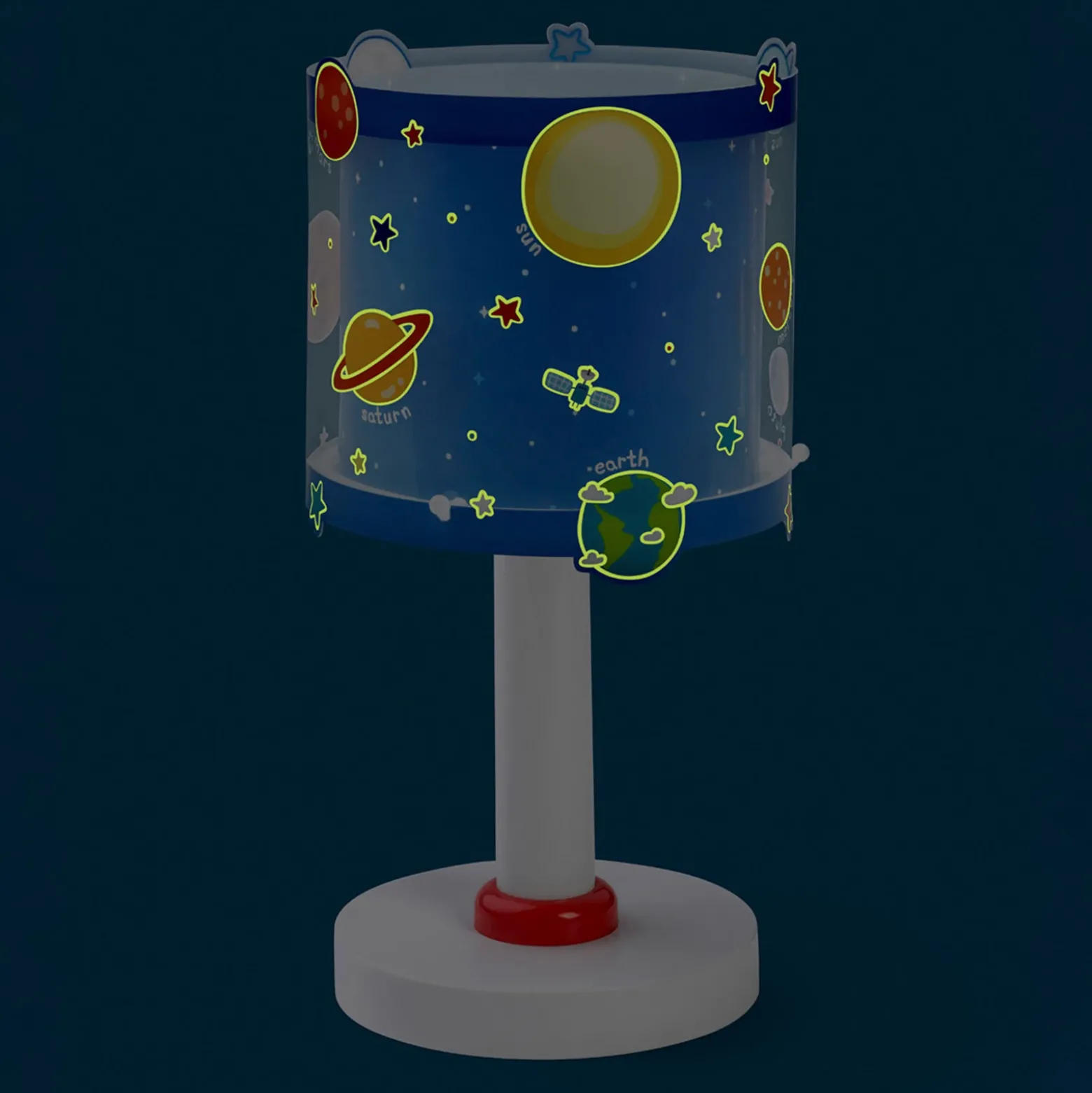 Lámpara de mesa infantil Planets, G4, Ø 15 cm