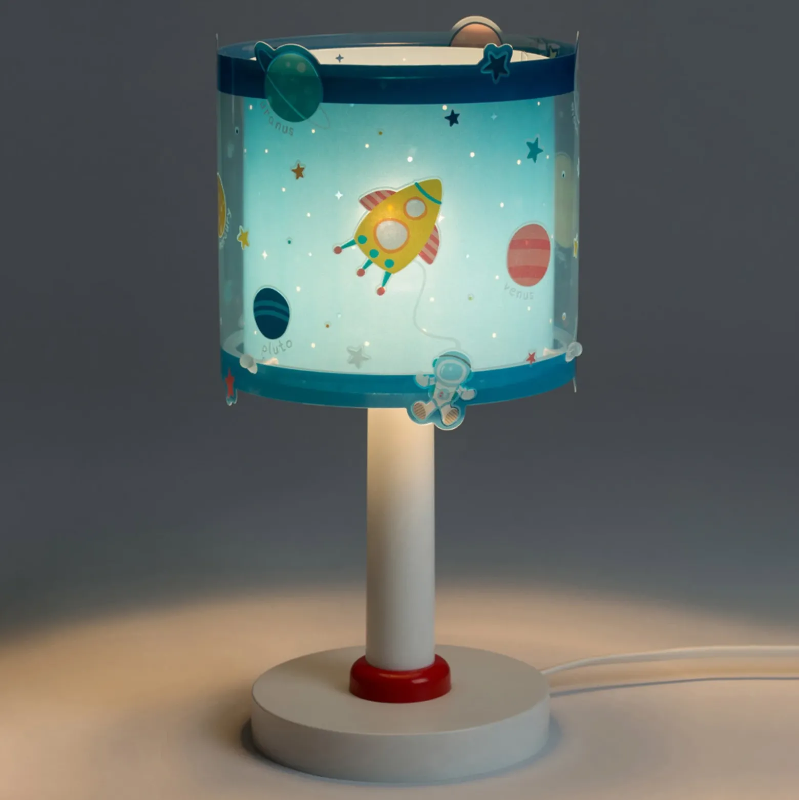 Lámpara de mesa infantil Planets, G4, Ø 15 cm