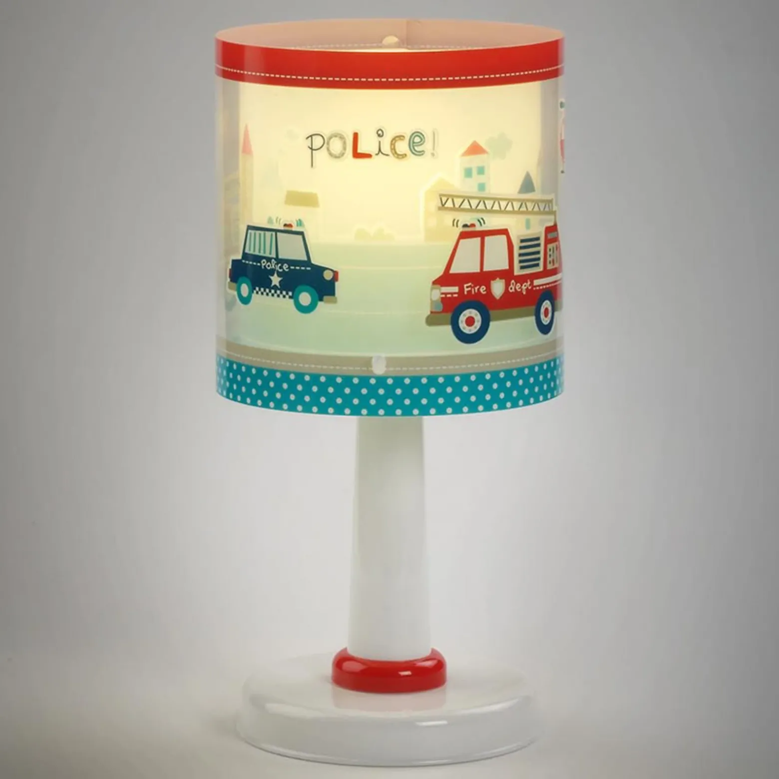 lámpara de mesa infantil Police, G4, Ø 15 cm