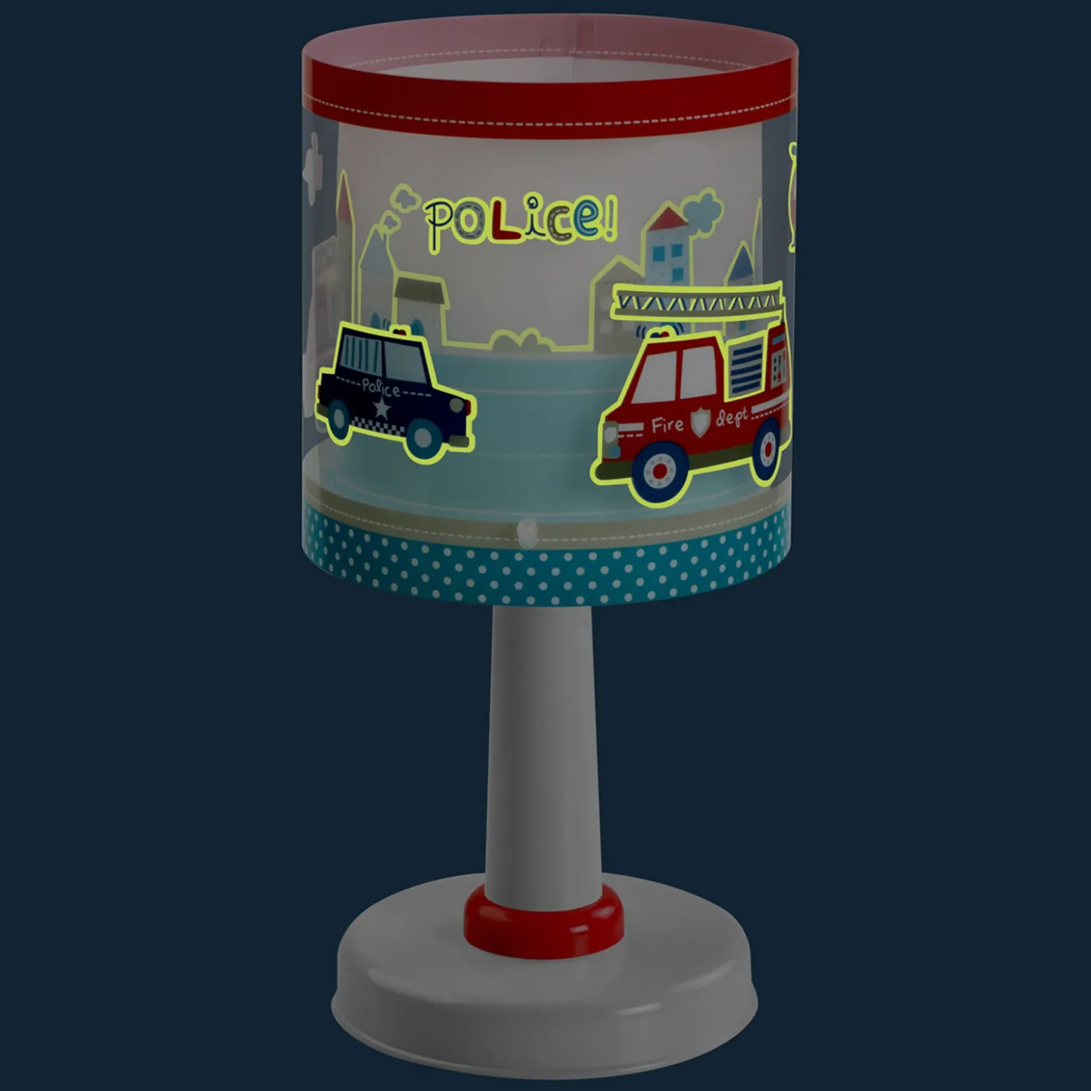 lámpara de mesa infantil Police, G4, Ø 15 cm