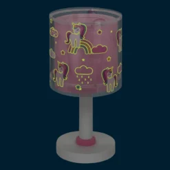 Lámpara de mesa infantil Unicorns, G4, Ø 15 cm