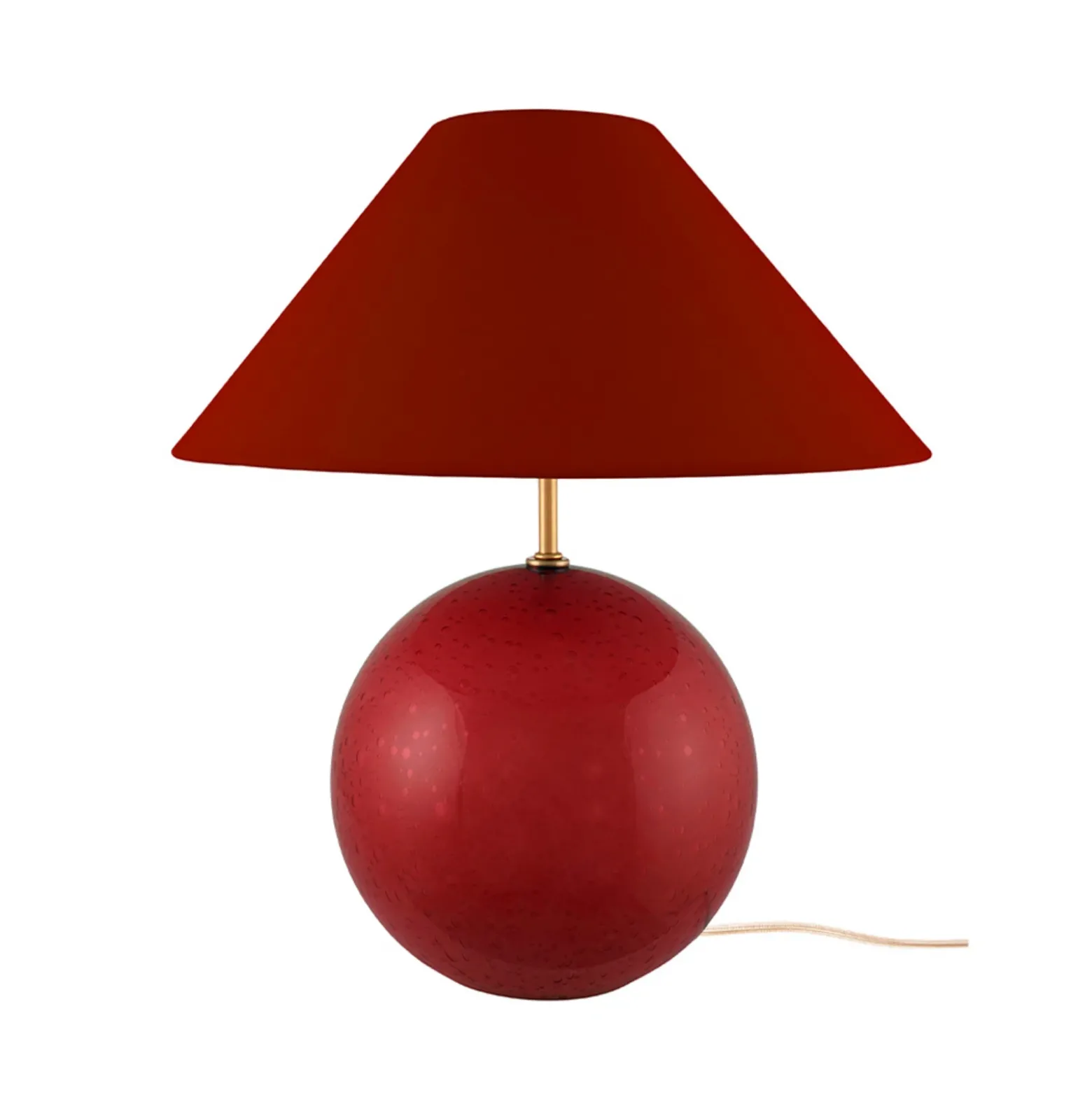 Lámpara de mesa IRIS de Globen Lighting, rojo oscuro, altura 39 cm
