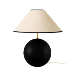 Lámpara de mesa IRIS de Globen Lighting, beige/negro, altura 39 cm