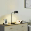Lámpara de mesa Kaida de Lindby, negra, metal