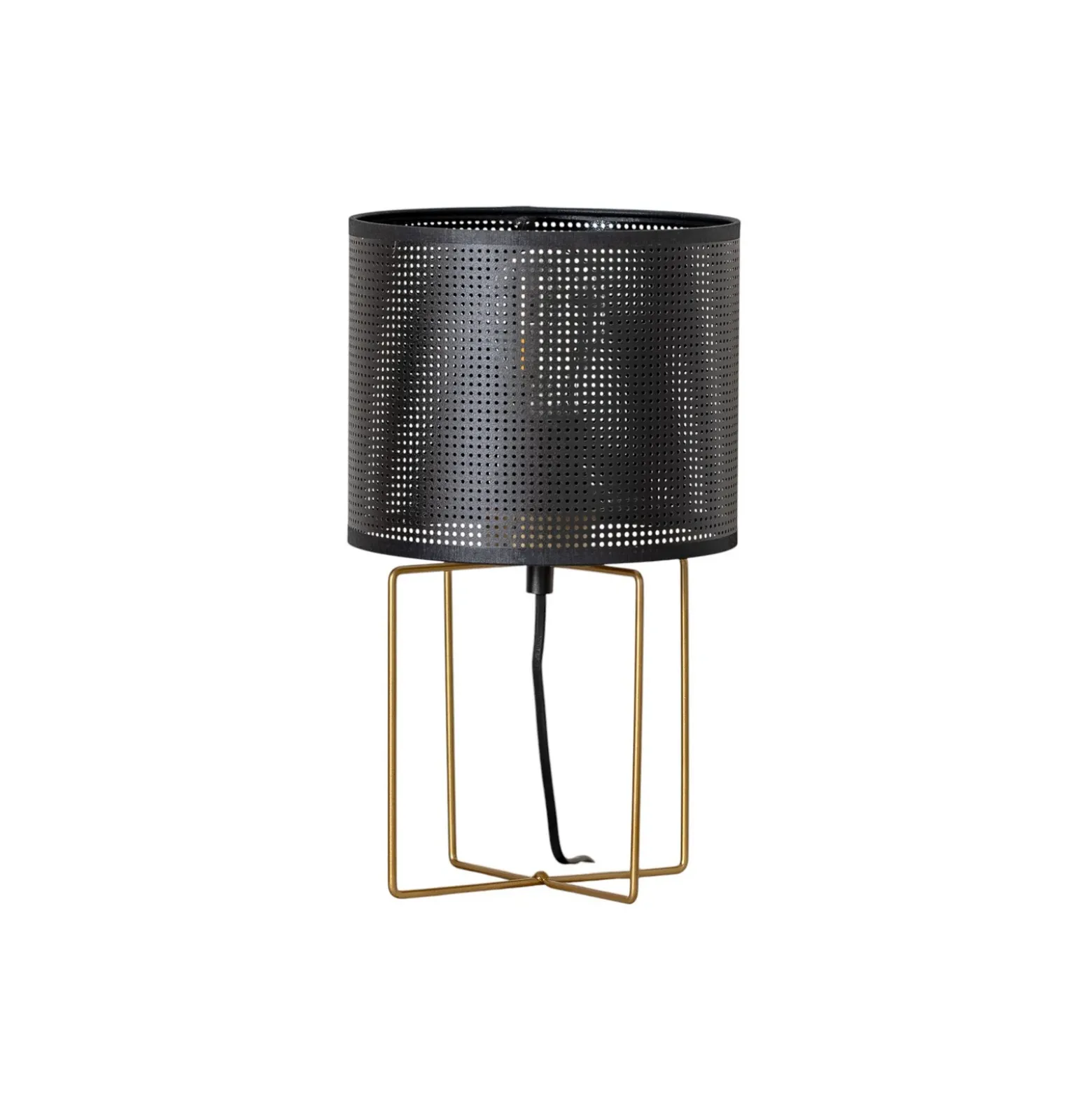 Lámpara de mesa Kamil con pantalla de metal perforado