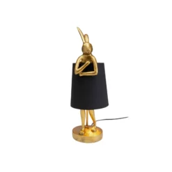 Lámpara de mesa KARE Animal Rabbit, dorada/negra, 50 cm, E14