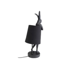 Lámpara de mesa KARE Animal Rabbit, textil, negro, 50 cm, E14