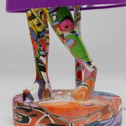 Lámpara de mesa KARE Animal Rabbit, morado/graffiti, 50 cm, E14