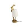 Lámpara de mesa KARE Animal Rabbit, dorada/blanca, altura 50 cm