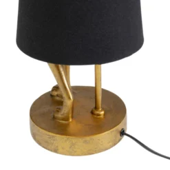 Lámpara de mesa KARE Animal Rabbit, dorada/negra, 50 cm, E14