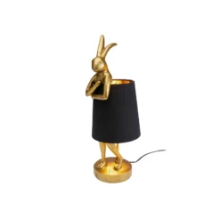 Lámpara de mesa KARE Animal Rabbit, dorada/negra, 50 cm, E14