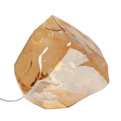Lámpara de mesa KARE Aura, ámbar, cristal, Ø 30 cm, E27