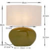 Lámpara de mesa KARE Beo, verde, algodón, altura 50 cm, casquillo E27