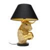 Lámpara de mesa KARE Boxer Bull, negro/dorado, 53 cm, E27