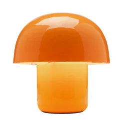 Lámpara de mesa KARE Mushroom, naranja, metal, 20 cm, E14