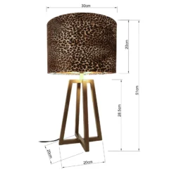 Lámpara de mesa KARE Wildlife, marrón, acero, altura 51 cm, E27