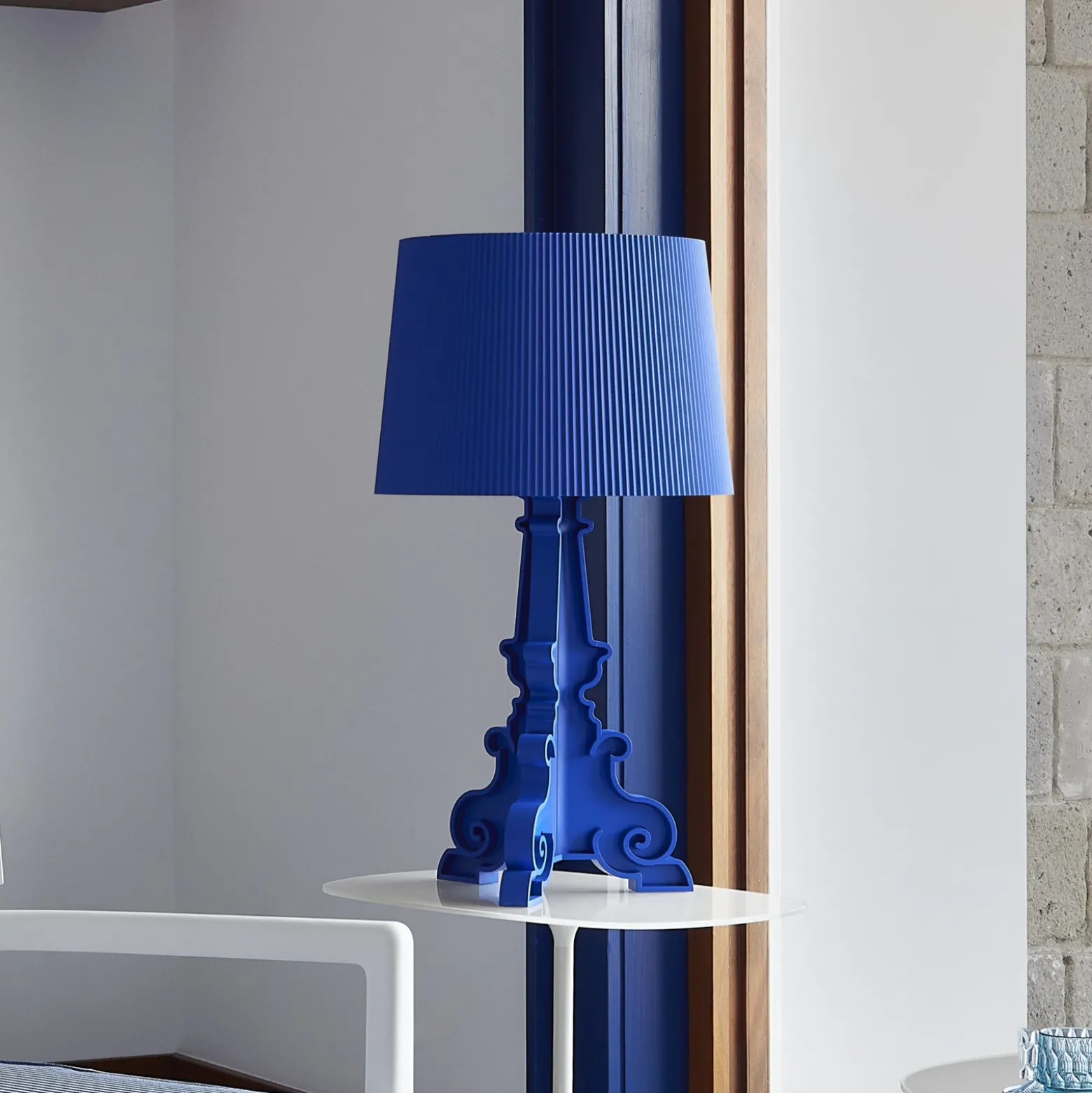 Lámpara de mesa Kartell Bourgie Mat, azul, 78 cm, 3 luces, E14