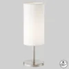 Lámpara de mesa Kira pantalla textil níquel/blanco