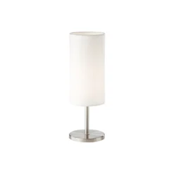 Lámpara de mesa Kira pantalla textil níquel/blanco