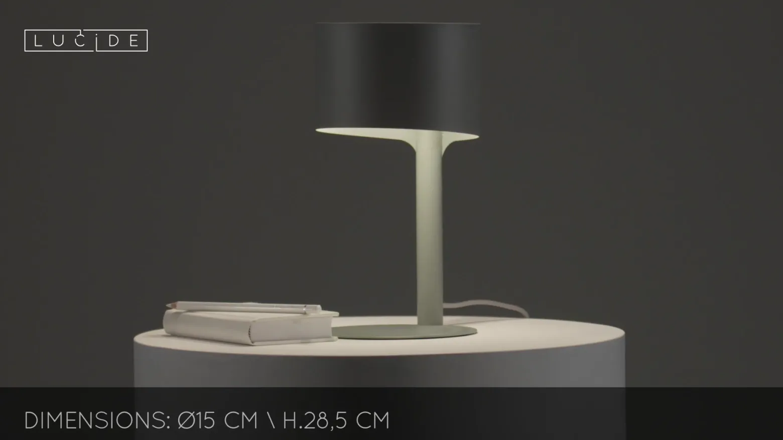 Lámpara de mesa Knulle de metal, gris