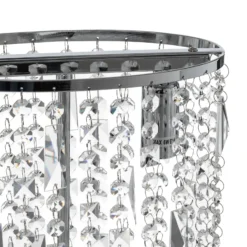 Lámpara de mesa Laila con cristal colgante, 2 luces