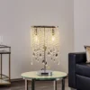 Lámpara de mesa Laila con cristal colgante, 2 luces