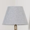 Lámpara de mesa Lazar, gris/oro antiguo, altura 65 cm, textil/metal