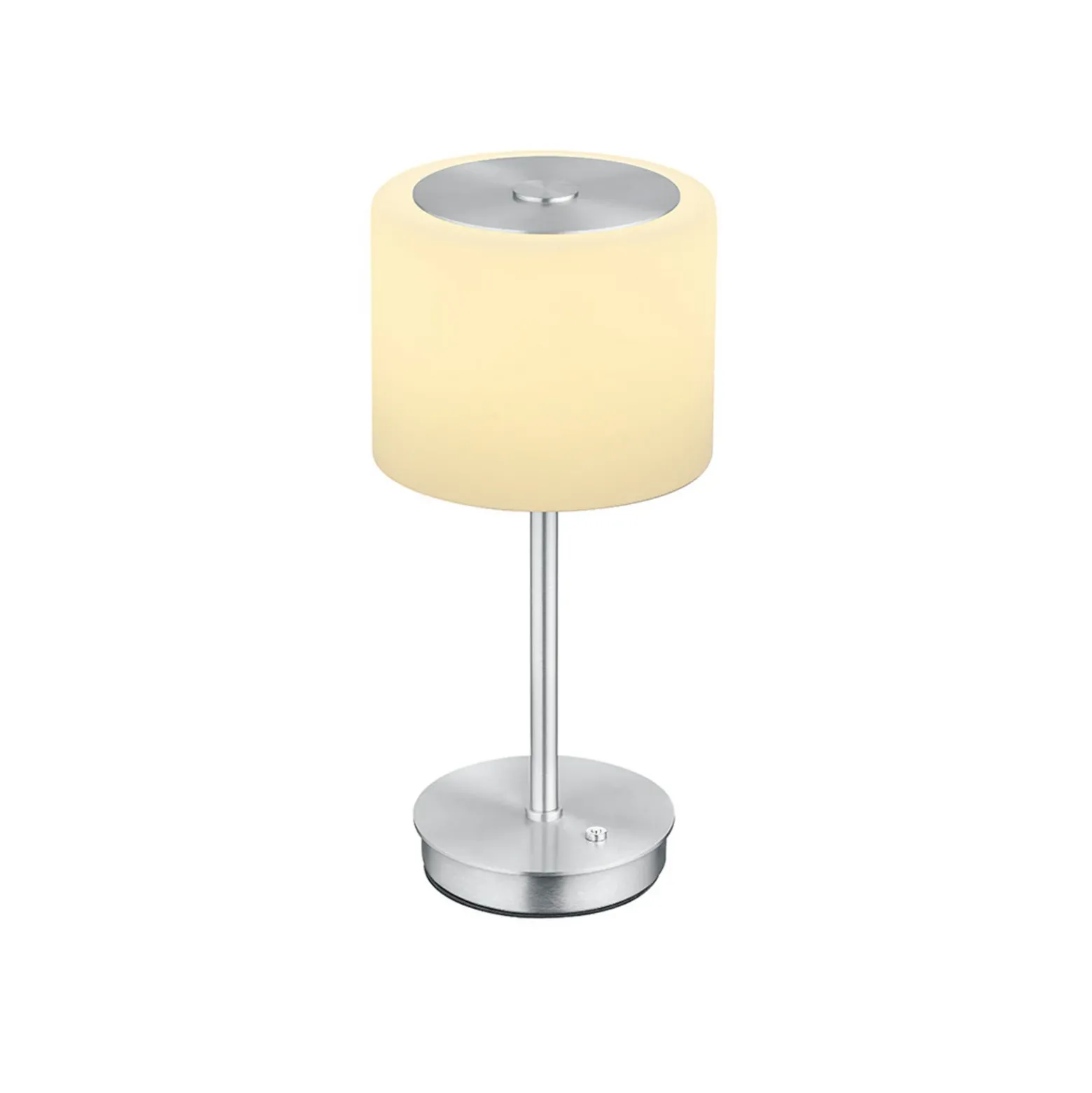 Lámpara de mesa LED Abby, color aluminio, altura 34 cm, metal/cristal