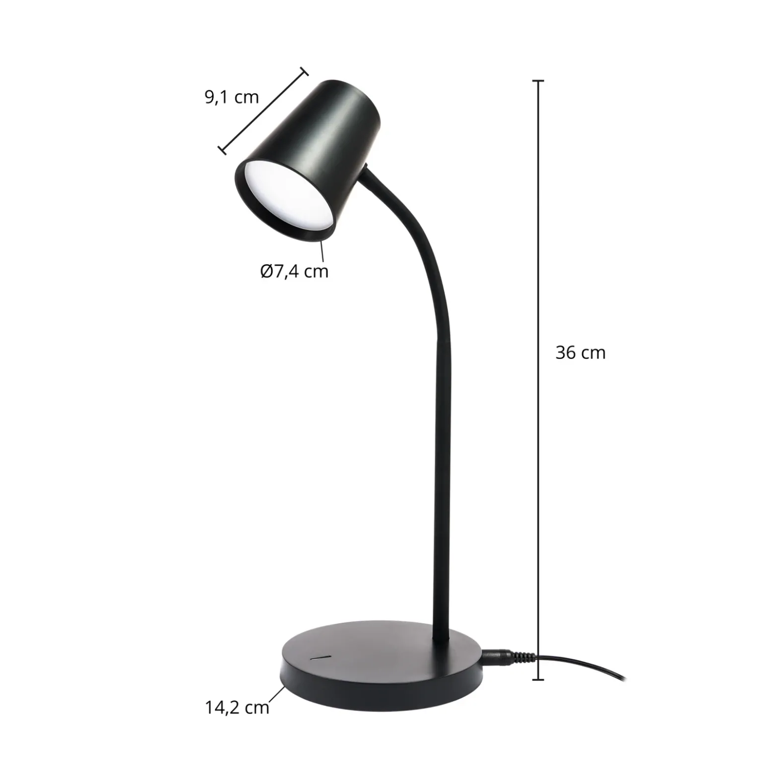 Lámpara de mesa LED Ailina de Lindby, altura 36 cm, negra, atenuable
