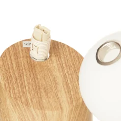Lámpara de mesa LED Alisa, soporte óptica madera