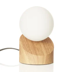 Lámpara de mesa LED Alisa, soporte óptica madera