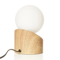 Lámpara de mesa LED Alisa, soporte óptica madera