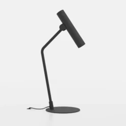 Lámpara de mesa LED Almudaina, negra, altura 49,5 cm, acero