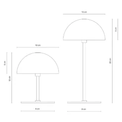 Lámpara de mesa LED Along de Dyberg Larsen, cromada, juego de 2 unidades