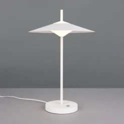 Lámpara de mesa LED Amalo, blanco mate, altura 46 cm, metal, CCT