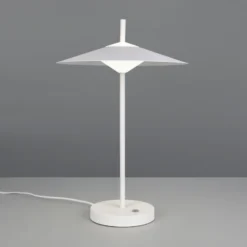 Lámpara de mesa LED Amalo, blanco mate, altura 46 cm, metal, CCT