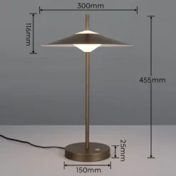 Lámpara de mesa LED Amalo en color platino, altura 46 cm, metal, CCT