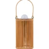Lámpara de mesa LED Amaria de Lindby, bambú, Ø 12 cm