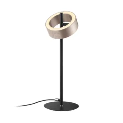 Lámpara de mesa LED Axion, negra/marrón, altura 45 cm, CCT