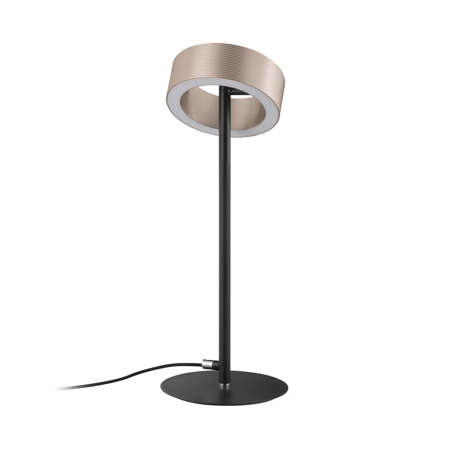 Lámpara de mesa LED Axion, negra/marrón, altura 45 cm, CCT