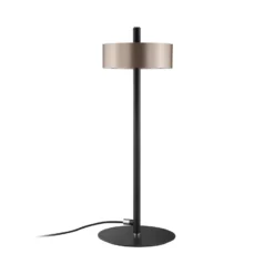 Lámpara de mesa LED Axion, negra/marrón, altura 45 cm, CCT